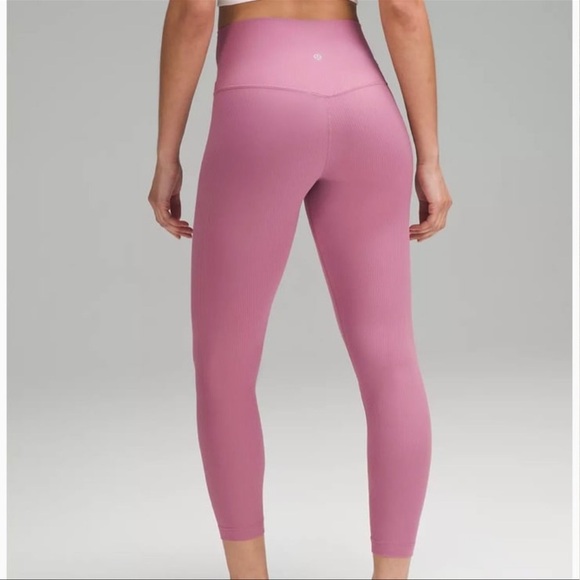 Lululemon Align Pink High Rise Ribbed Leggings Size 2 - Picture 2 of 8